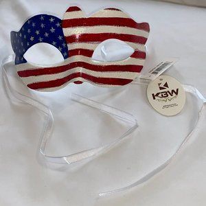 American Flag USA Half Masks Masquerade Patriotic Red White & Blue KBW NOS